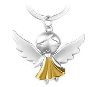 GERNEO® Portachiavi con angelo custode Kate, portafortuna con abito lucido in oro, oro rosa o argento, gold