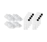 GeRnie 15 pezzi 22X10 cm parti for pulitore a vapore e 8 pezzi 34,5 x 12 cm copertura testina spazzola in tessuto for pavimenti