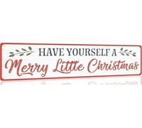 Geroclonup 10 x 40 cm "Have Yourself a Merry Little Christmas" cartello natalizio divertente in metallo vintage decorazione da parete per cucina, patio, cortile, ufficio, caffetteria, bar
