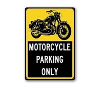 Geroclonup Cartello con scritta "Motorcycle Parking Only", 20 x 30 cm, in alluminio, antiruggine, per esterni, cortile, casa, parete, lunga durata, resistente allo sbiadimento, facile da montare