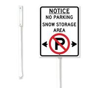 Geroclonup Cartello con scritta "No Parking Snow Storage Area Yard con kit di paletti, 17,5 x 22 cm, in robusto alluminio, resistente alle intemperie, antiruggine, per esterni, decorazione da giardino