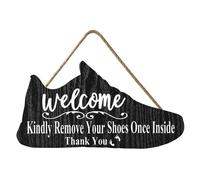 Geroclonup Cartello con scritta "No Shoes for House Shoes Off Sign for Front Door Welcome Decor 15x30 cm Farmhouse Wooden Wall Hanging Signs for Home Office Decorations