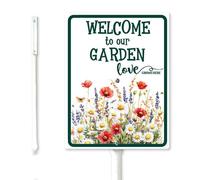 Geroclonup Cartello da cortile con paletto, 20 x 30 cm, in robusto alluminio, antiruggine, decorazione per prato esterno, porta d'ingresso, per giardino, porta d'ingresso, uso esterno, facile da