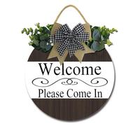 Geroclonup Cartello di benvenuto per porta d'ingresso, casa, ufficio, affari, cartello di benvenuto per porta, portico, ingresso, decorazione da parete, con scritta "Welcome Please Come in", per casa
