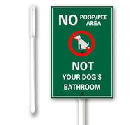 Geroclonup Cartello divertente per cani con scritta "Please Pick Up After Your Dog" per cortile, No Poop Pee Area Not Your Dog's Bathroom Yard Sign con paletti 11,5 x 15 cm, Cartello da cortile in