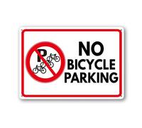 Geroclonup Cartello in alluminio antiruggine con scritta "No Bicycle Parcheggio", 20 x 30 cm, per interni ed esterni, fori preforati, resistente alle intemperie