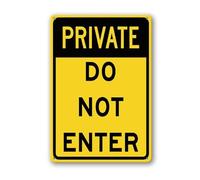 Geroclonup Cartello in alluminio antiruggine con scritta "Private Do Not Enter", 14 x 20 cm, decorazione da parete in metallo, per interni ed esterni