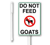 Geroclonup Cartello in alluminio resistente alle intemperie con scritta "Do Not Feed GoatsSign with Stake, 11,7 x 15,2 cm, segnale di avvertimento per parco, fattoria, prato, uso esterno
