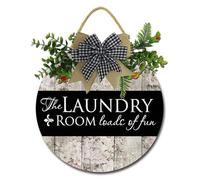 Geroclonup Cartello in legno per lavanderia, decorazione da parete, divertente, stile vintage, con scritta in inglese "The Laundry Room" (lingua italiana non garantita), un sacco di cartelli