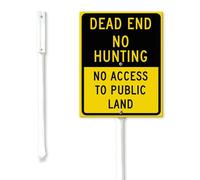 Geroclonup Dead End No Hunting No Access To Public Land Yard Sign con palo in metallo 20 x 30 cm robusto antiruggine resistente allo sbiadimento decorazioni da giardino in alluminio per casa prato uso