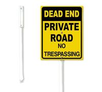 Geroclonup Dead End Private Road No Trespassing Yard Sign con palo in metallo 17,5 x 22 cm robusto antiruggine resistente allo sbiadimento decorazioni da giardino in alluminio per casa prato uso