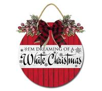 Geroclonup Decorazione natalizia da appendere con scritta "Merry Christmas" (lingua italiana non garantita), da appendere alla porta, con scritta "I'm Dreaming of a White Christmas", decorazione da
