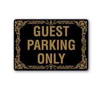 Geroclonup Guest Parking Only Sign 14 x 20 cm antiruggine metallo alluminio segni per interni ed esterni strada fori preforati resistente alle intemperie