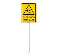 Geroclonup Open Door With Care cartello con paletto 17,5 x 22 cm cartello da cortile decorazione per cortile esterno in alluminio per cortile giardino prato strada all'aperto