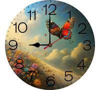 Geroclonup Orologio da parete a forma di farfalla che scivola sopra un knoll, 25,4 cm, silenzioso, funzionamento a batteria, elegante orologio per soggiorno, cucina, ufficio, sala da pranzo, camera da