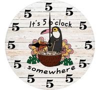 Geroclonup Orologio da parete con scritta "It's 5 O'Clock Somewhere Bar Funny Home Bar Decor, Beer Lover Gift, Man Cave Wall Art, Drink Station Sign, 25x25 CM Orologio da parete silenzioso Batteria