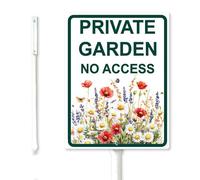 Geroclonup Private Garden No Access Yard Sign con paletto 17,5 x 22 cm robusto alluminio antiruggine decorazione per prato esterno per giardino porta d'ingresso uso esterno facile da installare