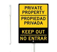 Geroclonup Private Property Keep Out Yard Sign con paletto 11,5 x 15 cm robusto alluminio antiruggine decorazione per prato esterno nessun cartello d'ingresso per porta d'ingresso giardino uso esterno