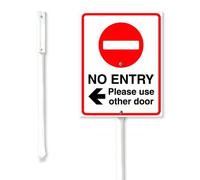 Geroclonup Segnali freccia sinistra No Entry Please Use Other Door Yard Sign con paletto 11,5 x 15 cm Robusta decorazione da cortile in alluminio antiruggine cartello per prato per giardino uso