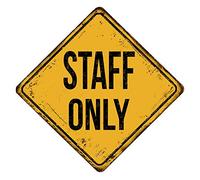 Geroclonup Staff Only, targa in metallo, stile vintage, retrò, rustica, decorazione da parete per pub, 20 x 20 cm