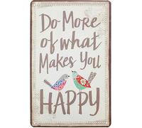 Geroclonup Targa in metallo con scritta in lingua inglese "Do More of What Makes You Happy", decorazione da parete per la casa, 20 x 30 cm