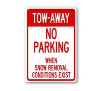 Geroclonup Tow-Away No Parking When Snow Removal Conditions Exist, cartello in metallo decorazione invernale 20 x 30 cm cartelli in alluminio per esterni decorazione per cortile cartello da giardino