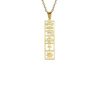 Geroglifici Cartiglio Collana Egiziano Ankh Occhio di Horus Egitto Dea Collane Ali Gioielli Spirituali