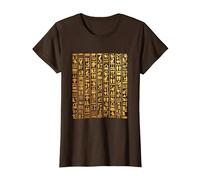 Geroglifici egiziani Storia egiziana Egittologo Iconico Maglietta, Donna, Marrone, L