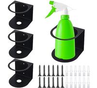 Gerrii 4 portabottiglie spray in acciaio inox spazzolato, per casa, garage, solido supporto per bombolette spray, facile da installare, montaggio a parete, per lavori artigianali, vernice spray con