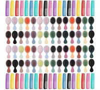 Gerrii Set di 112 mini spazzole per capelli bagnati, set di 56 spazzole districanti da viaggio con tasca piccola, 56 pettini colorati in plastica fine e larghi, spazzole districanti per bambini,