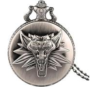 GeRRiT Antico orologio da tasca con leone selvaggio in stile maestà, ciondolo alla moda retrò, catena per orologio da tasca da uomo retrò vintage moderno e ruggente