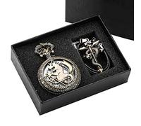 GeRRiT Cinturino in tono retrò Fullmetal Alchemist Set da regalo Orologio da tasca Collana Cosplay Orologio