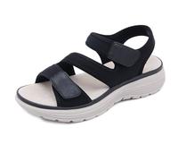 GeRRiT Comodi sandali da donna regolabili, sandali da trekking traspiranti da donna, sandali ortopedici con morbido cuscino per donna, sandali leggeri da spiaggia estiva (Color : Black, Size : 35 EU)