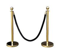 GERRIT Corda Spessa Nera con Gancio Placcato Oro, Controllo della della Folla Staccabile, Corde barriera for Sale da Concerto/fiere/Lunghezza 305 cm/10 Piedi (Size : Length 150Cm/4.9Ft)