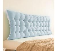 GeRRiT, Cuscino per testiera di grandi dimensioni, lungo, offre supporto per la lettura e supporto lombare, per letto da una piazza e mezzo, matrimoniale e king size (blu, 200 cm)