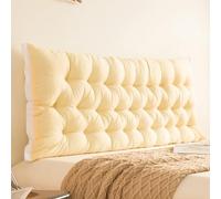 GeRRiT Cuscino per testiera di grandi dimensioni, lungo, offre supporto per la lettura e supporto lombare, per letto da una piazza e mezzo, matrimoniale e king size (blu, 90 cm)