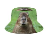 GeRRiT Divertente mucca StickingTongue Bucket Hat per uomo donna cappello pescatore pieghevole Sun Cap Outdoor Travel Beach Caps, Divertente Capibara, Etichettalia unica