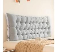 GeRRiT Grande cuscino per testiera del letto, cuscino di supporto lungo per lettura, per letto matrimoniale, king size, cuscino lombare a cuneo seduto nel letto (grigio chiaro, 200 cm)
