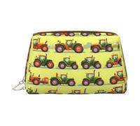 GeRRiT Green Fields Organizer cosmetico da viaggio in pelle con stampa macchina agricola, sacchetto con cerniera, borsa cosmetica multifunzione, macchina agricola campi verdi, taglia unica, Macchina