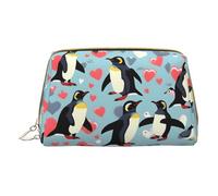 GeRRiT I Love Penguins - Organizer da viaggio in pelle con cerniera, borsa multifunzionale per cosmetici, con scritta "I Love Penguins", taglia unica, I Love Penguins, Taglia unica