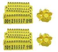 Gerrit Marchio Auricolare per bovini 001-100 - Numero 901-1000 Il Marchio Auricolare per l'identificazione del Bestiame è Adatto per bovini, Cavalli, maiali 1-100 Yellow