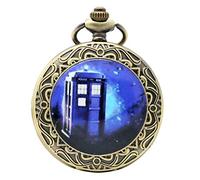 GeRRiT Orologio da tasca a tema cinematografico Modello di telefono blu Regalo con orologio a forma di collana
