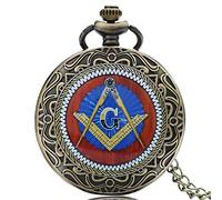GeRRiT Orologio da tasca da uomo, orologio da tasca massonico massone, massoneria, orologi a catena migliori, orologi da tasca meccanici da uomo