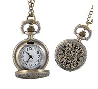 GeRRiT Orologio da tasca Orologio da tasca da donna vintage Orologio da tasca con collana in maglione con fiori retrò scavati in lega Orologio da regalo da donna