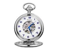 GeRRiT Orologio da tasca Orologio da tasca meccanico con copertura inferiore in prospettiva a carica manuale retrò come regalo da tasca e orologi