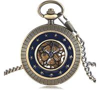 GeRRiT Orologio da tasca retrò, regalo retrò Steampunk Trendy meccanico a carica manuale in rame Vintage Cool Chain squisiti uomini Windup Women