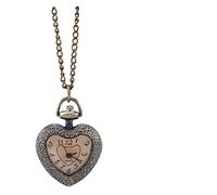 GeRRiT Orologio da taschino Orologio da taschino al quarzo retrò vintage alla moda, a forma di cuore, con pendente in vetro, maglione, catena, orologio, collana, regali