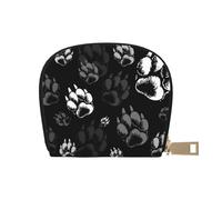 GERRIT Porta carte di credito RFID Animal Tiger pelle gialla piccola custodia per carte con cerniera portafoglio per donne uomini, Impronte di tracce di animali, Taglia unica