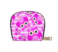 GERRIT Porta carte di credito RFID carino panda piccolo portafoglio in pelle con cerniera per donne uomini, Simpatico gufo., Taglia unica