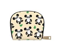 GERRIT Porta carte di credito RFID carino panda piccolo portafoglio in pelle con cerniera per donne uomini, Simpatico Panda Baby Grafica, Taglia unica